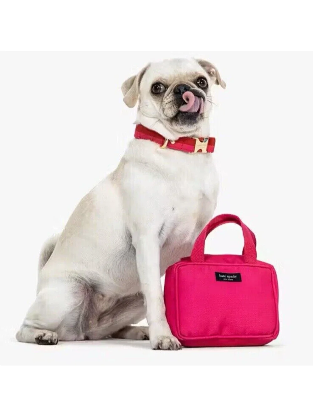Kate Spade New York Mini Pink Handbag Dog Chew Toy Designer Purse for Pets, NEW